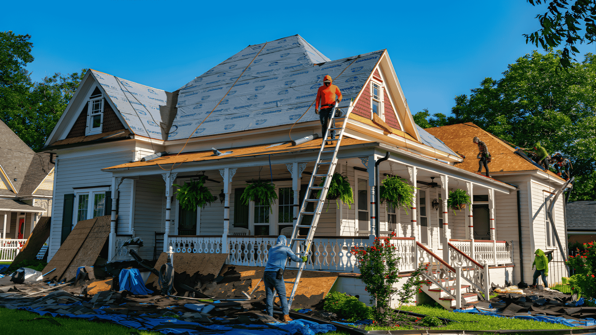 Beautiful suburban home with professionally installed shingle roof by Chicagoland roofing contractor